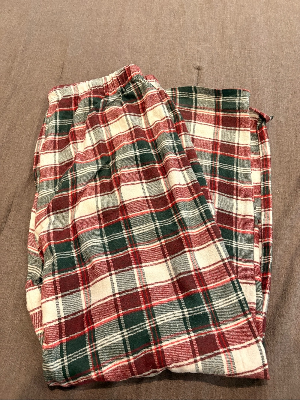 Cozy Red & Green Plaid Flannel Pants